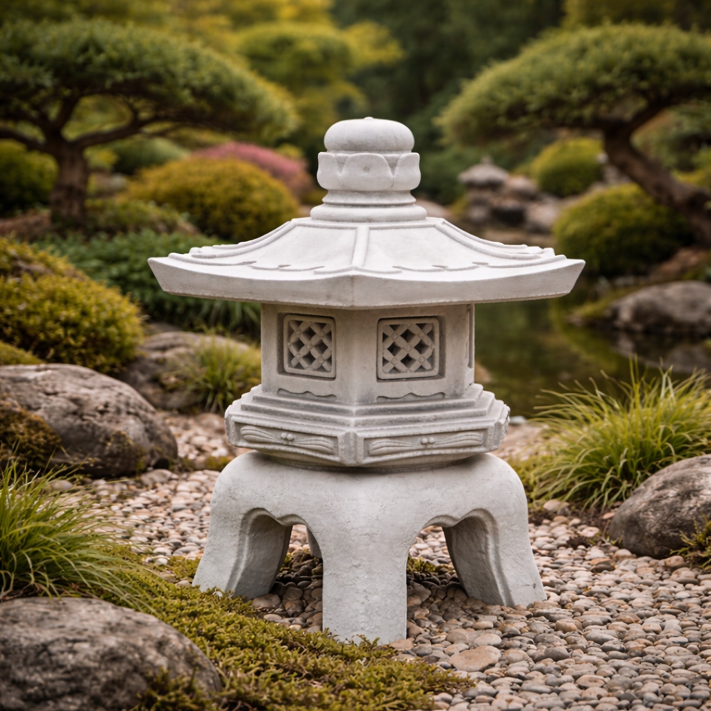 Japonská záhradná lampa Pagoda "Kiyomizu-dera" betónová dekorácia - orientálna